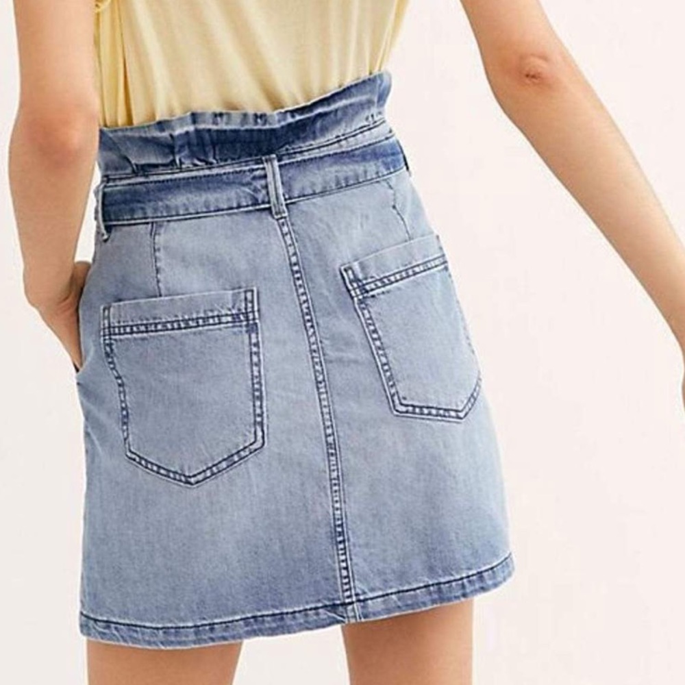 Free People Splendor In The Grass Denim Skirt - Picture 3 of 10